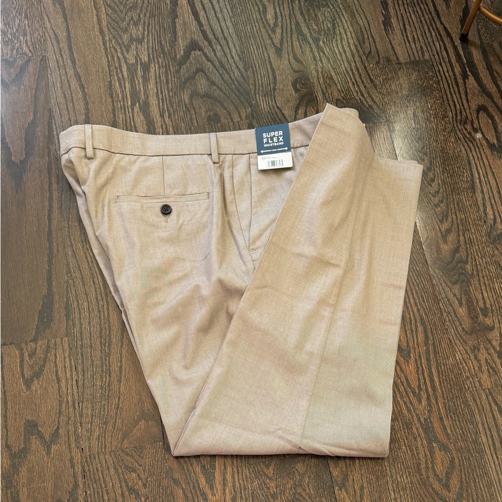 Men's Super Flex Beige Dress Pants